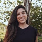 smiling latin brazilian woman in the farm joy positive and love photo